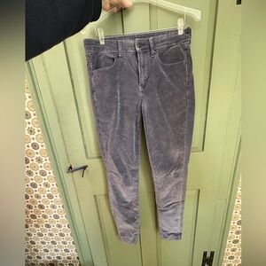 American Eagle Gray Corduroy Jegging Pants